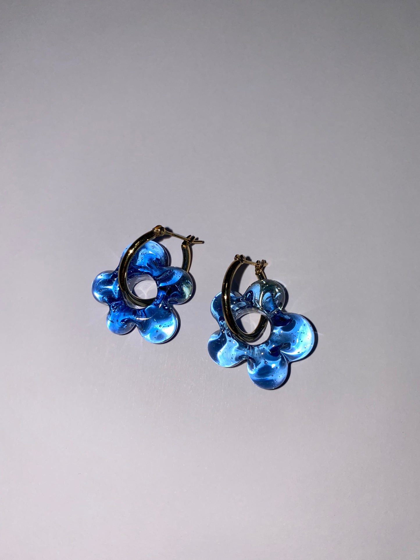 Mini Fleur earrings - Denim