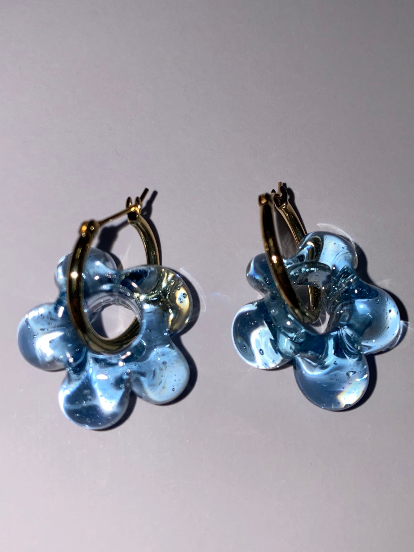 Mini Fleur earrings - Grey blue