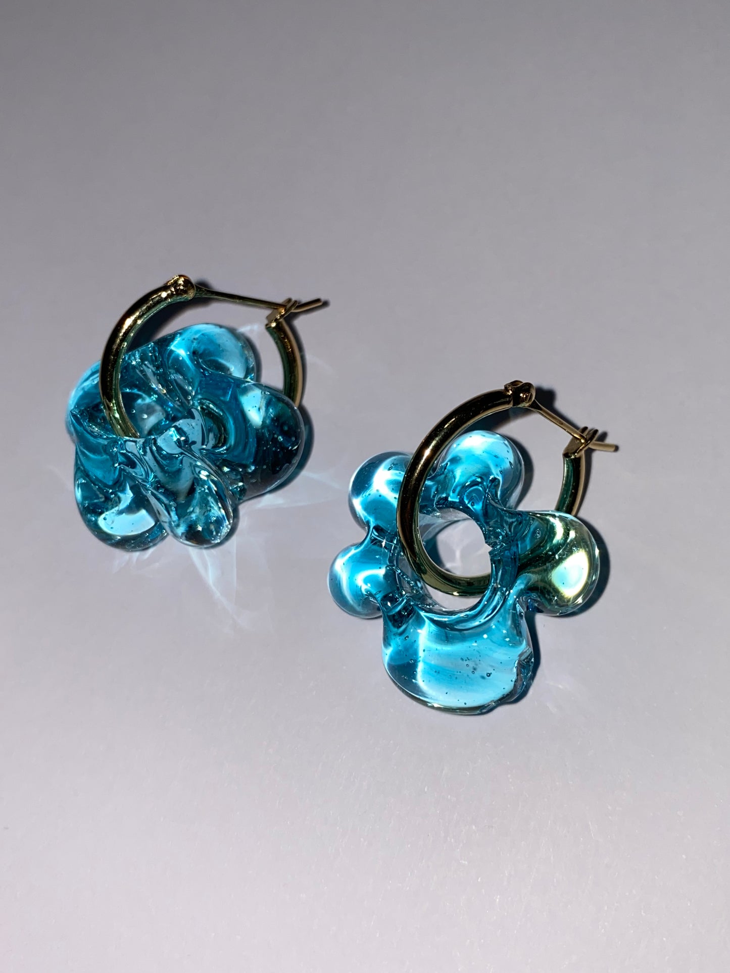 Mini Fleur earrings - Light turquoise