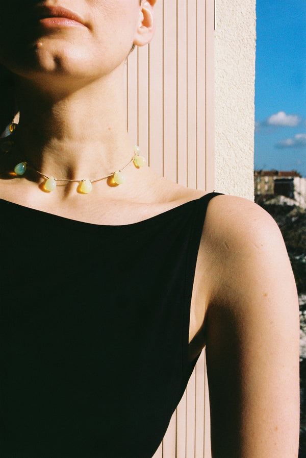 Noué necklace - Opaline / Beige