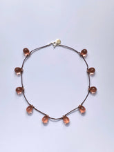 Load image into Gallery viewer, NOUE necklace - Pink / Chocolate cord
