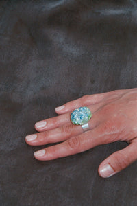 Molten glass ring - Blue lava