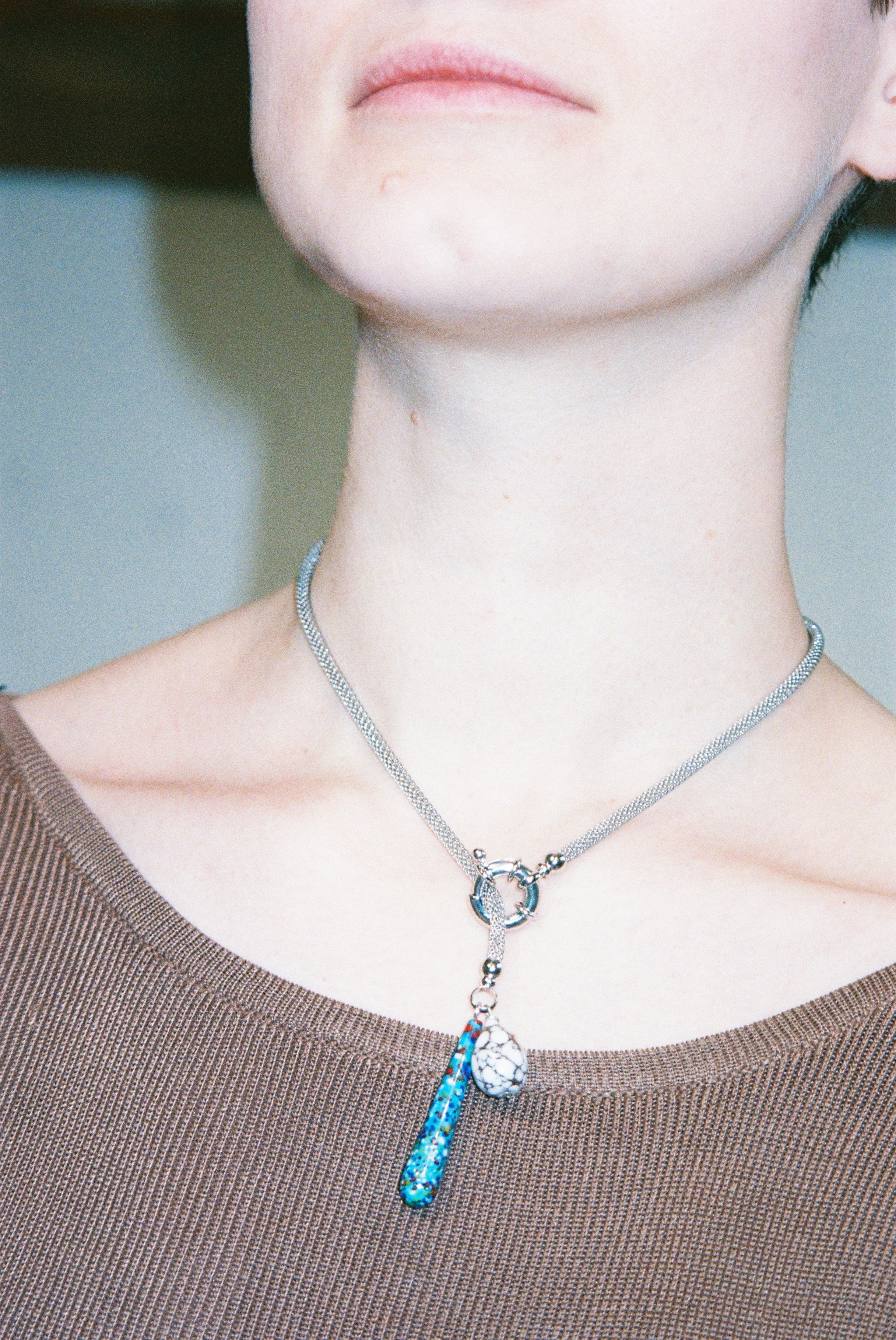 Snake necklace - Silver / Multi