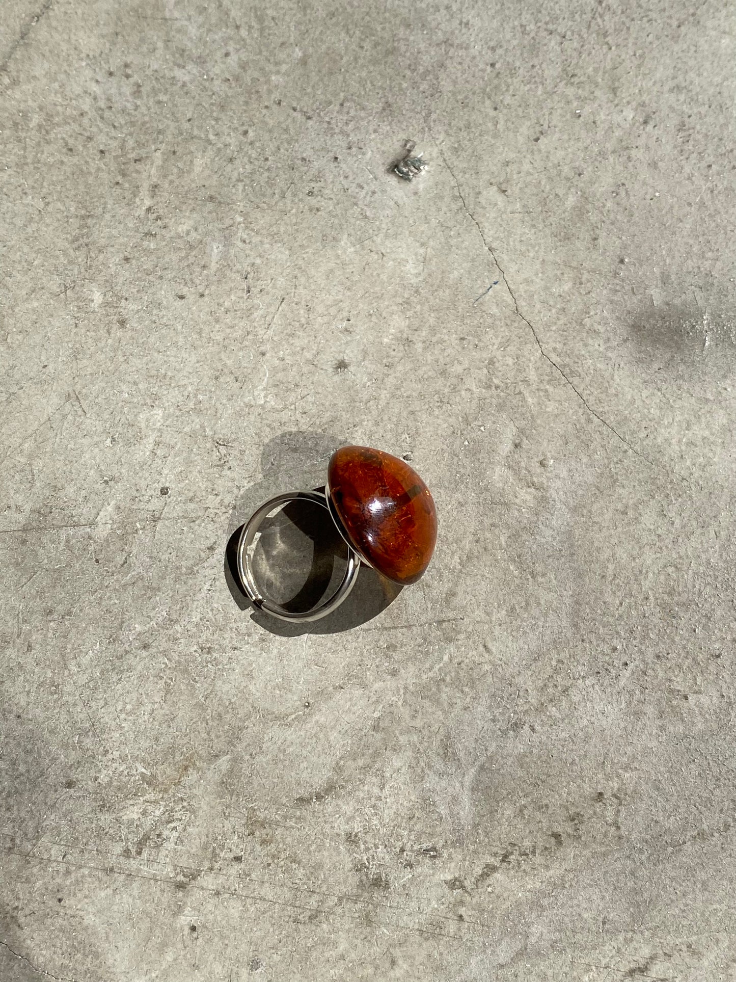 Molten glass ring - Amber