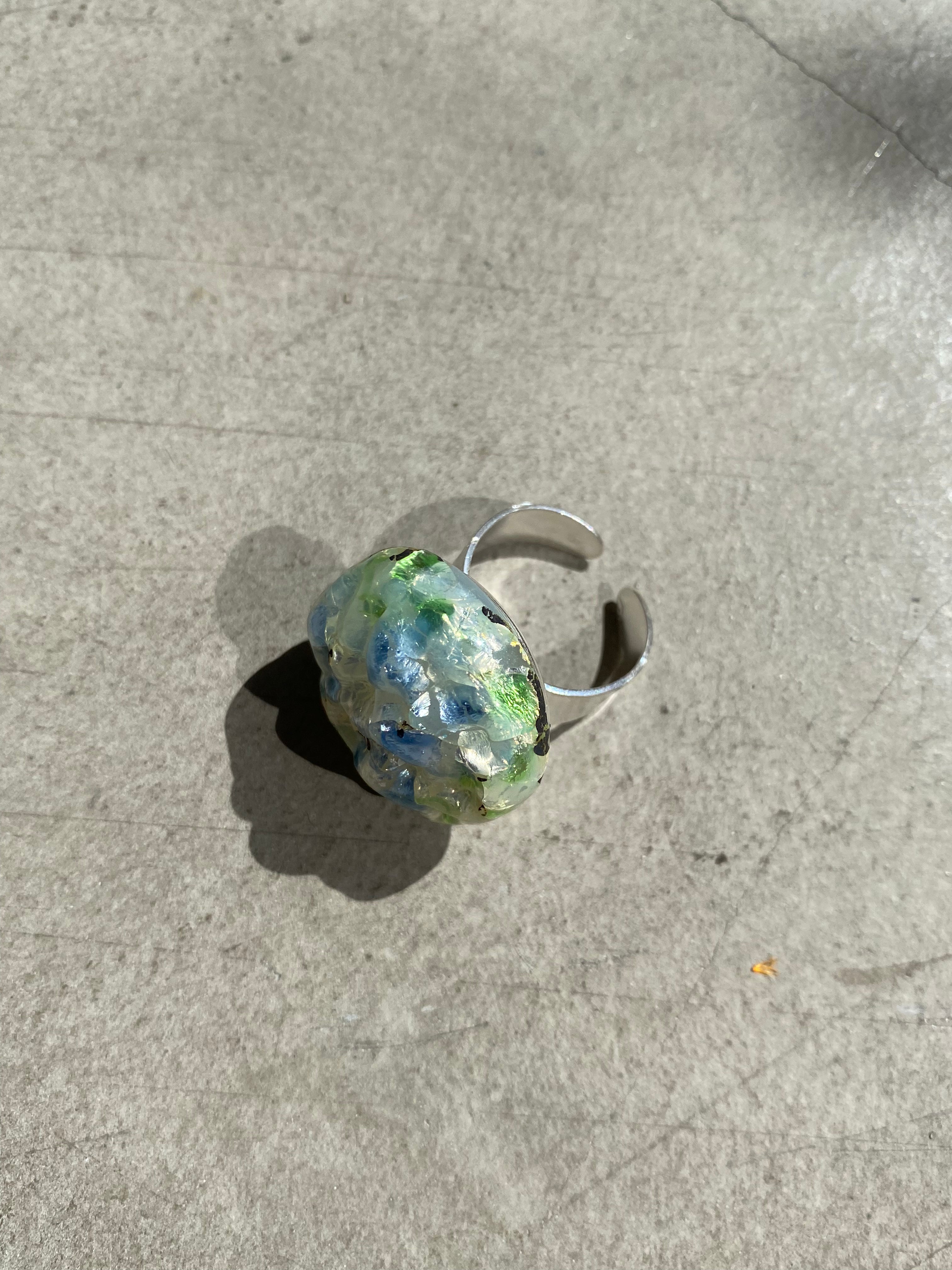 Molten glass ring - Blue
