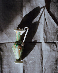 Phoenician glass vase - white, orange and green